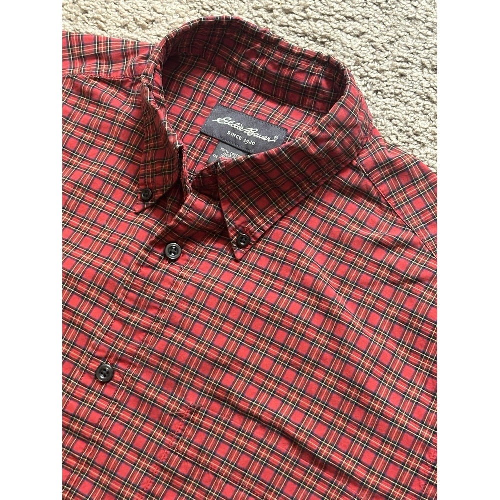 Men's Eddie Bauer Long Sleeve Plaid Button Up Shirt - Small